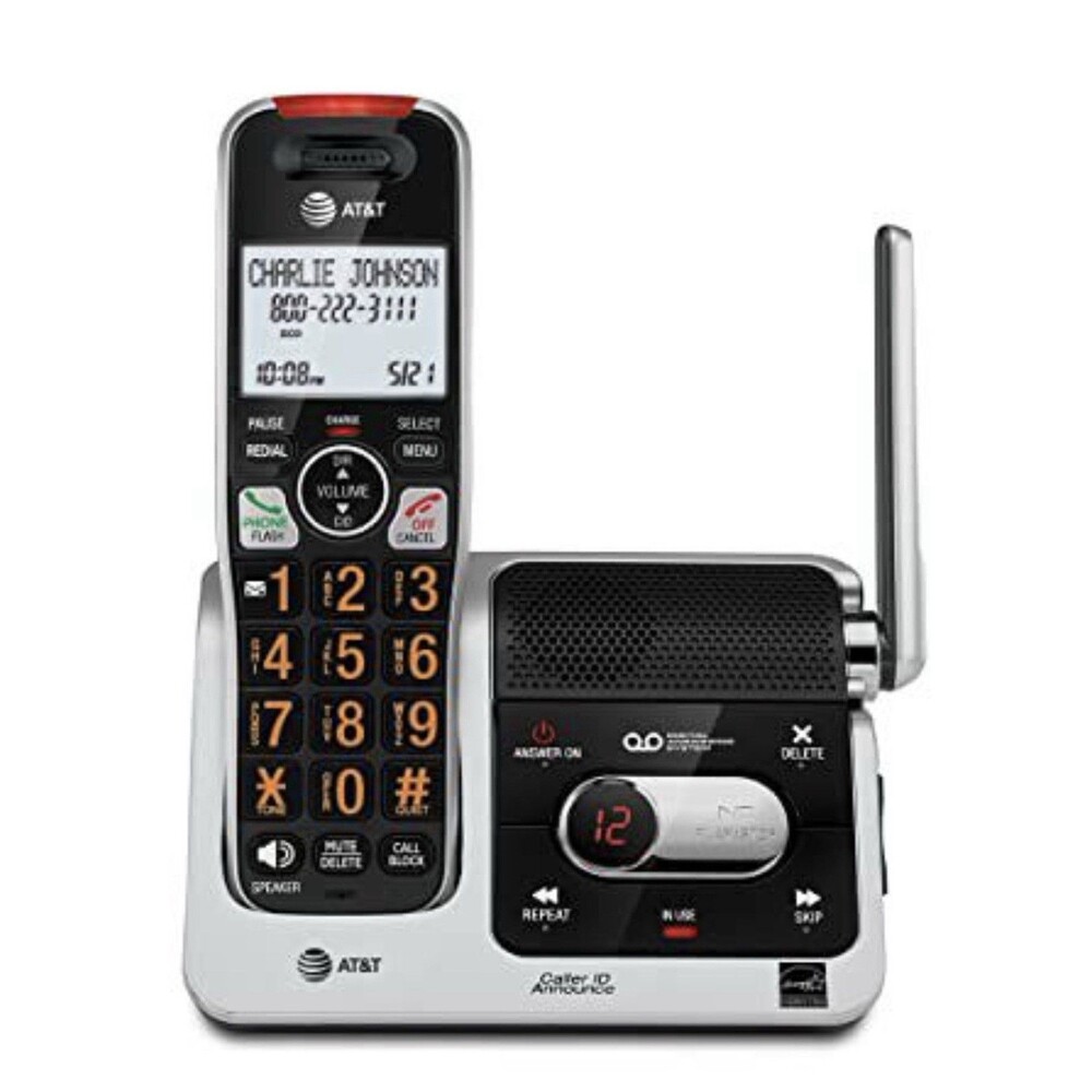 AT&T BL102 Cordless Phone w/ Answering Machine Call Block Silver/Black